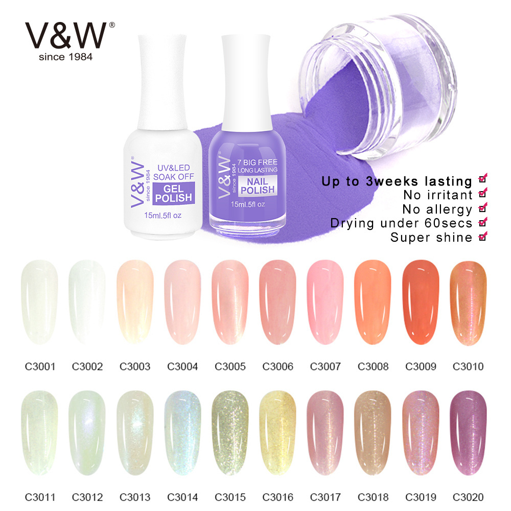 OEM Factory Wholesale Perfect Nail Dip Powder Color 3 in 1 set, matching Gel Polish and Nail polish