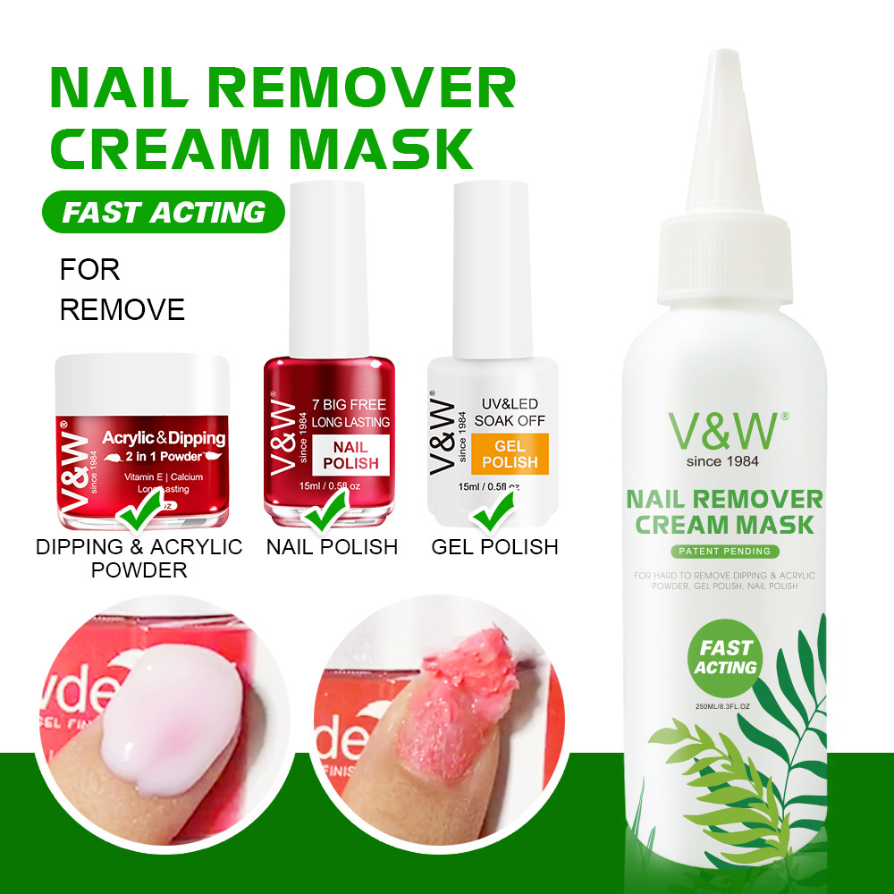 VW Oem Private Label 30ml 120ml Magic Remover Soak Off UV Gel Nail Polish Dipping Powder Remover Cream Gentle Without Irritation