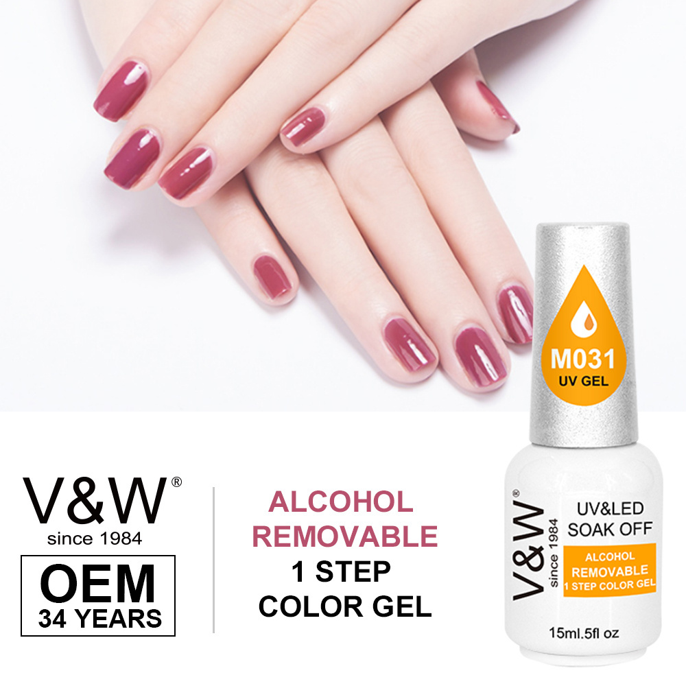 V&W OEM Alcohol Removable 1  Step 15ml Private Label  Uv Gel Polish