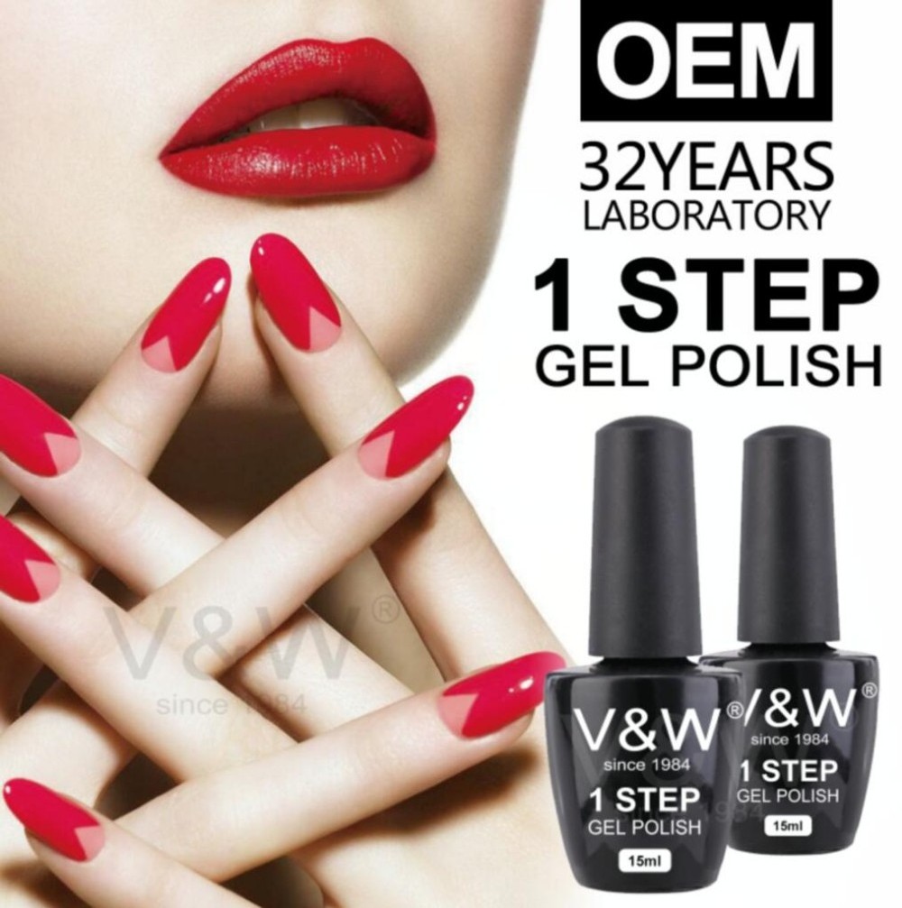 V&W factory no base no top color gel nail polish one step gel