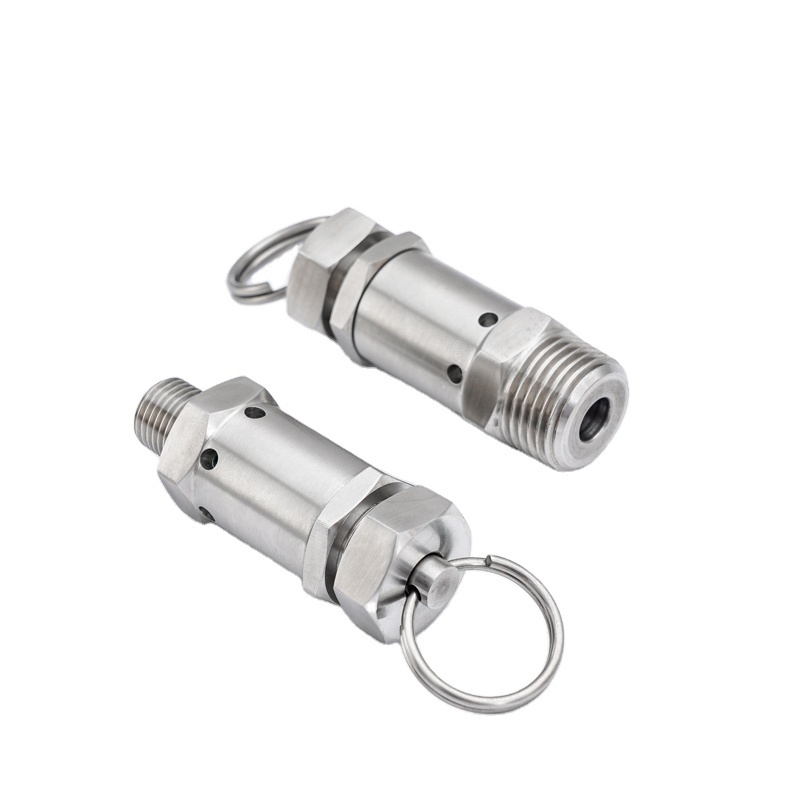 Mini Pressure Safety Valve Type Air Compressor Relief Exhaust Valve 304 Stainless Steel 2 Points 4 Points Spring Gas 1 Piece