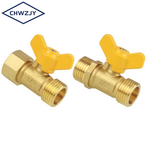 Pipe fitting connector adapter Y shaped three way brass shut off ball valve three way brass three way for fuel gas water oil air