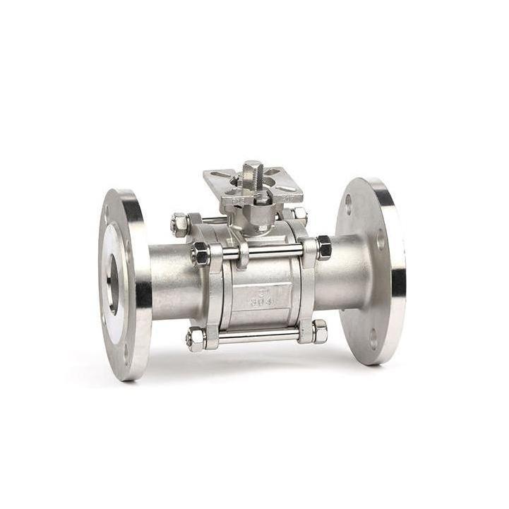 304 316 Stainless Steel 3-Pc High Platform Flange Ball Valve Pneumatic Ball Valve