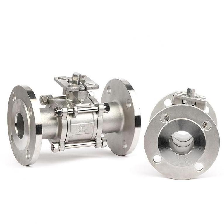 304 316 Stainless Steel 3-Pc High Platform Flange Ball Valve Pneumatic Ball Valve