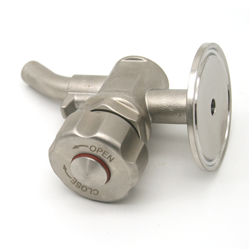 JSanitary Stainless Steel 304 Food Grade Sampling Valve With EPDM Sealing For Beer Fermenter Tri Clamp Sample Valve With Coil