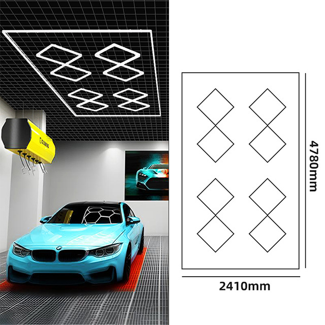 Factory Sell Led Light Honeycomb Garage Lamp  Hexagonal Grid Led Hexagon Morden Ceiling Lights For Auto Detailing Shop Garage