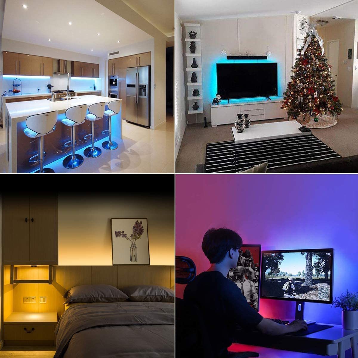 Battery Powered LED Strip Lights with Remote 5050 Flexible Color Changing RGB LED Light Strip 30LEDs 5V