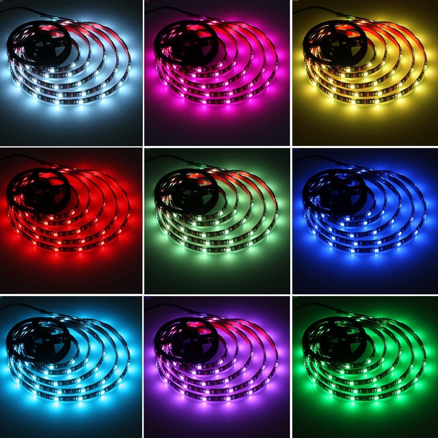 Battery Powered LED Strip Lights with Remote 5050 Flexible Color Changing RGB LED Light Strip 30LEDs 5V