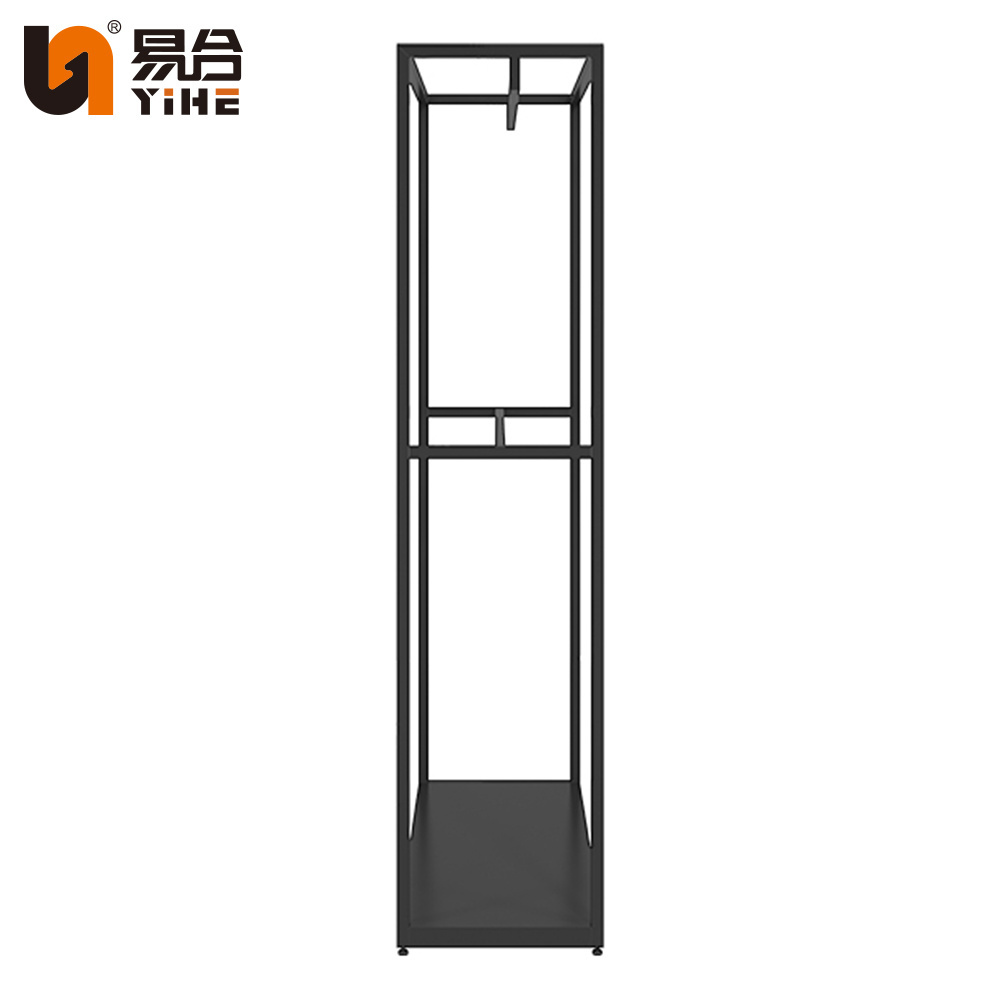 Retail Garment Store Interior Design Black Clothing Rail Men Clothes Display Racks