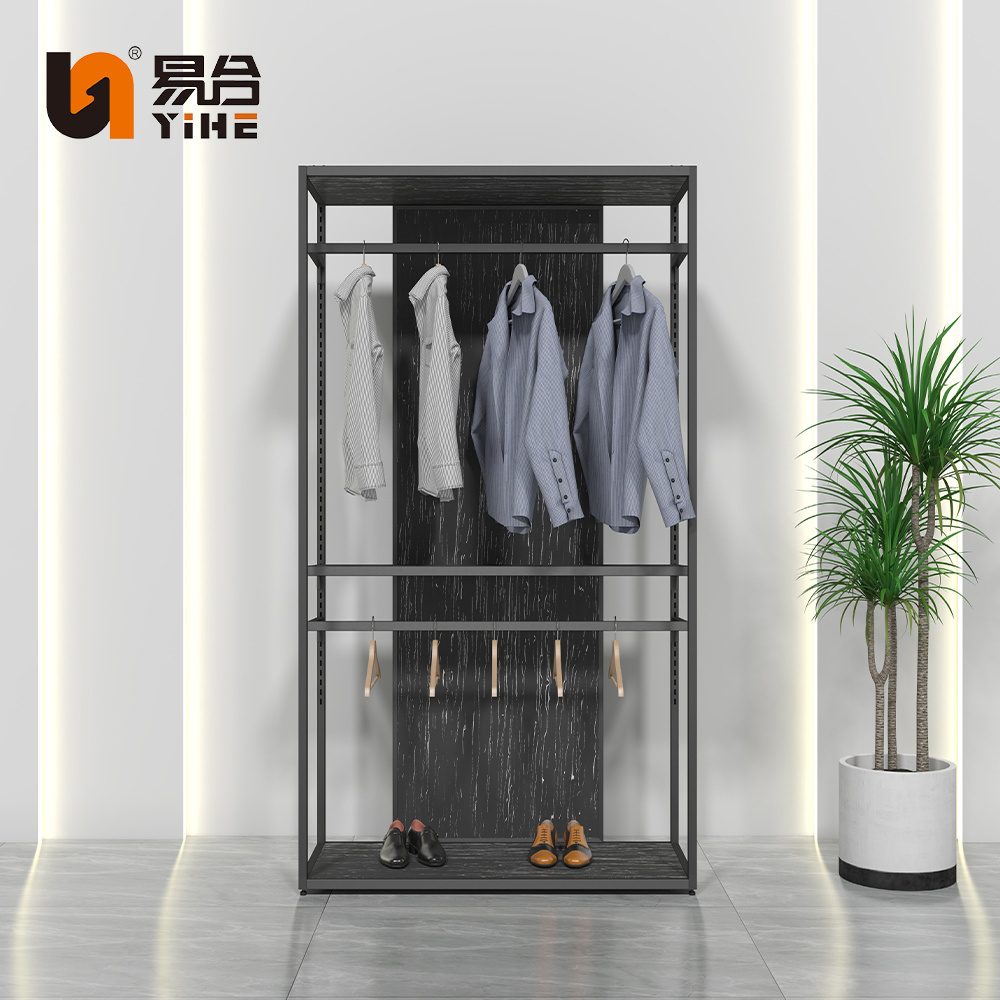 Stainless Steel  Industrial Pipe Clothes Rack Retail Clothes Shop Furniture Modern Design Metal Clothing Display Rack