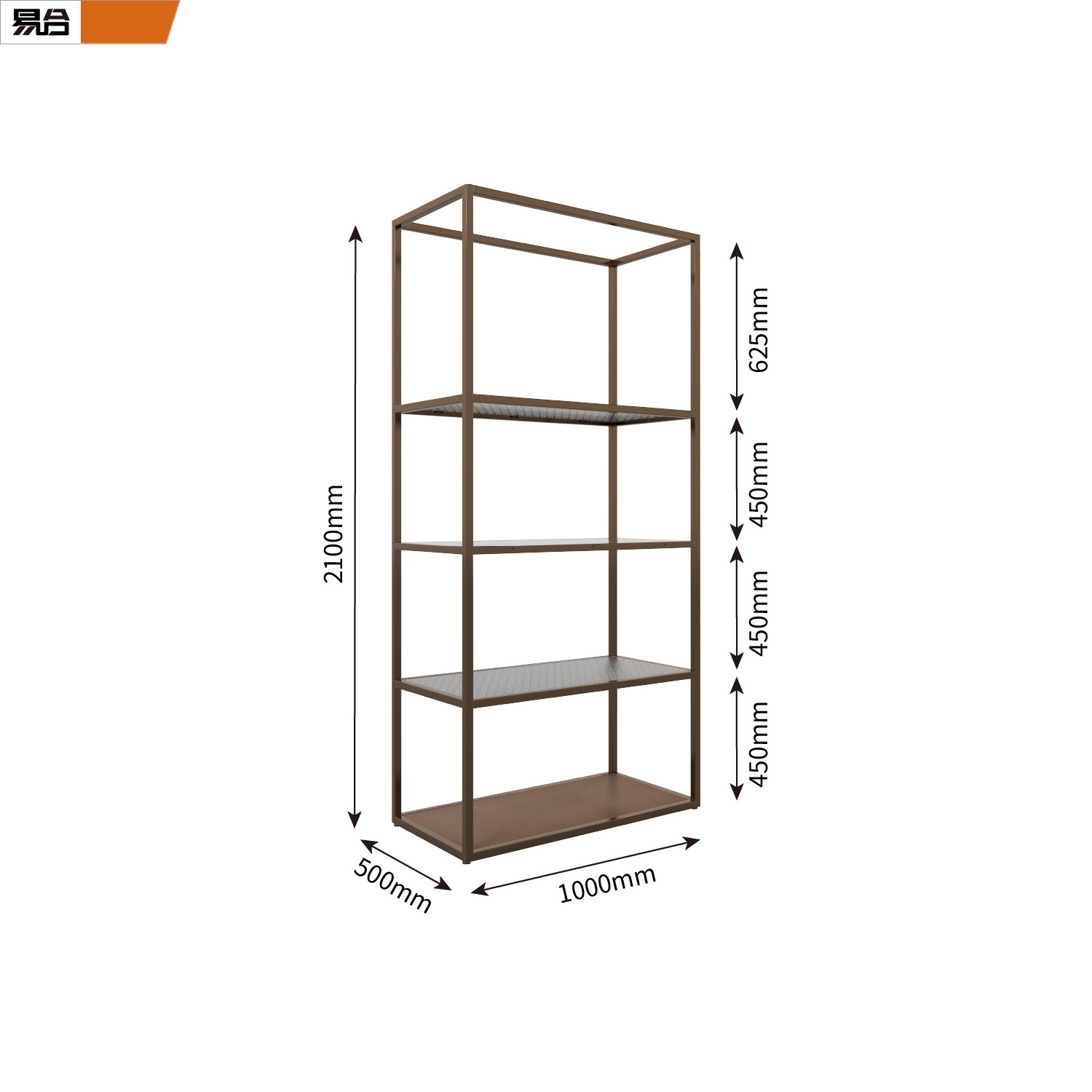 rose gold tall clothing shelves display rack fixture high-end clothes cabinet store display stand rack