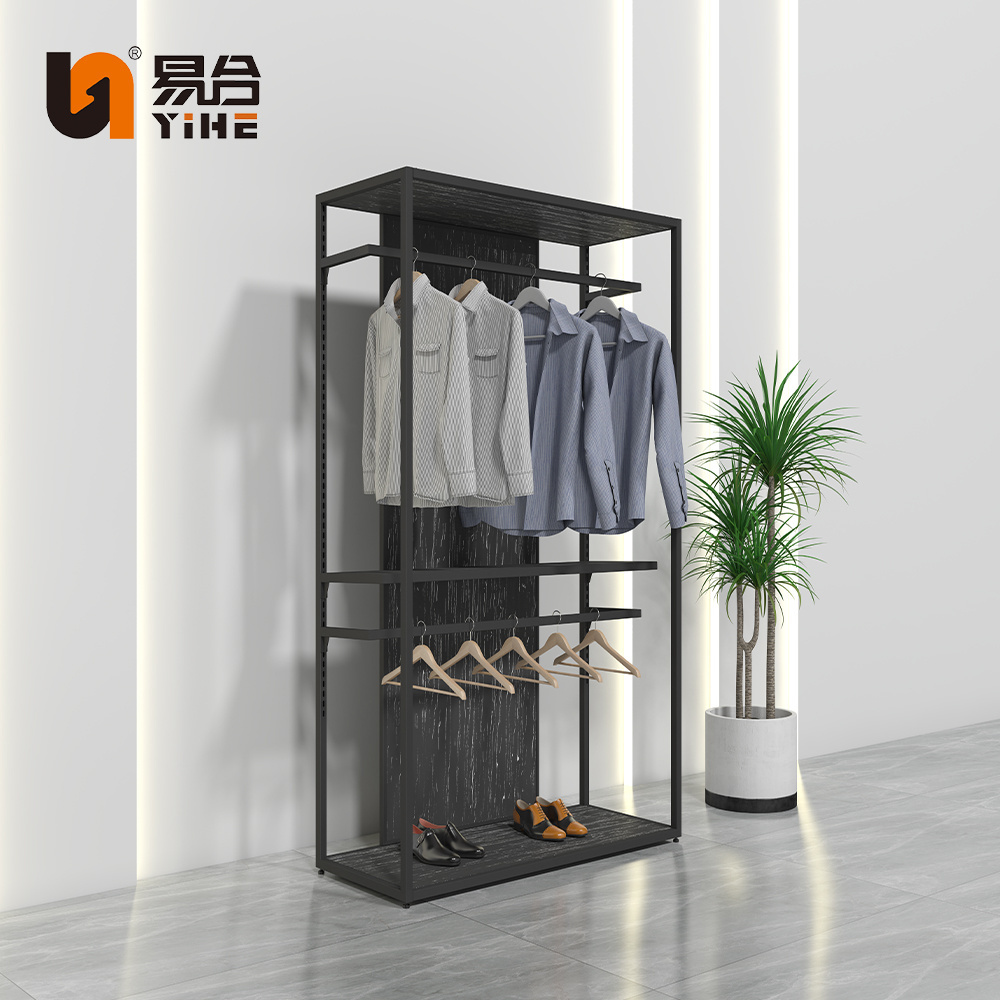 Stainless Steel  Industrial Pipe Clothes Rack Retail Clothes Shop Furniture Modern Design Metal Clothing Display Rack