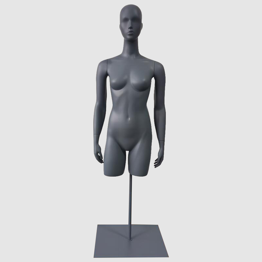 YIHE adjustable full body mannequin female for clothes display with wooden arms velvet mannequin women