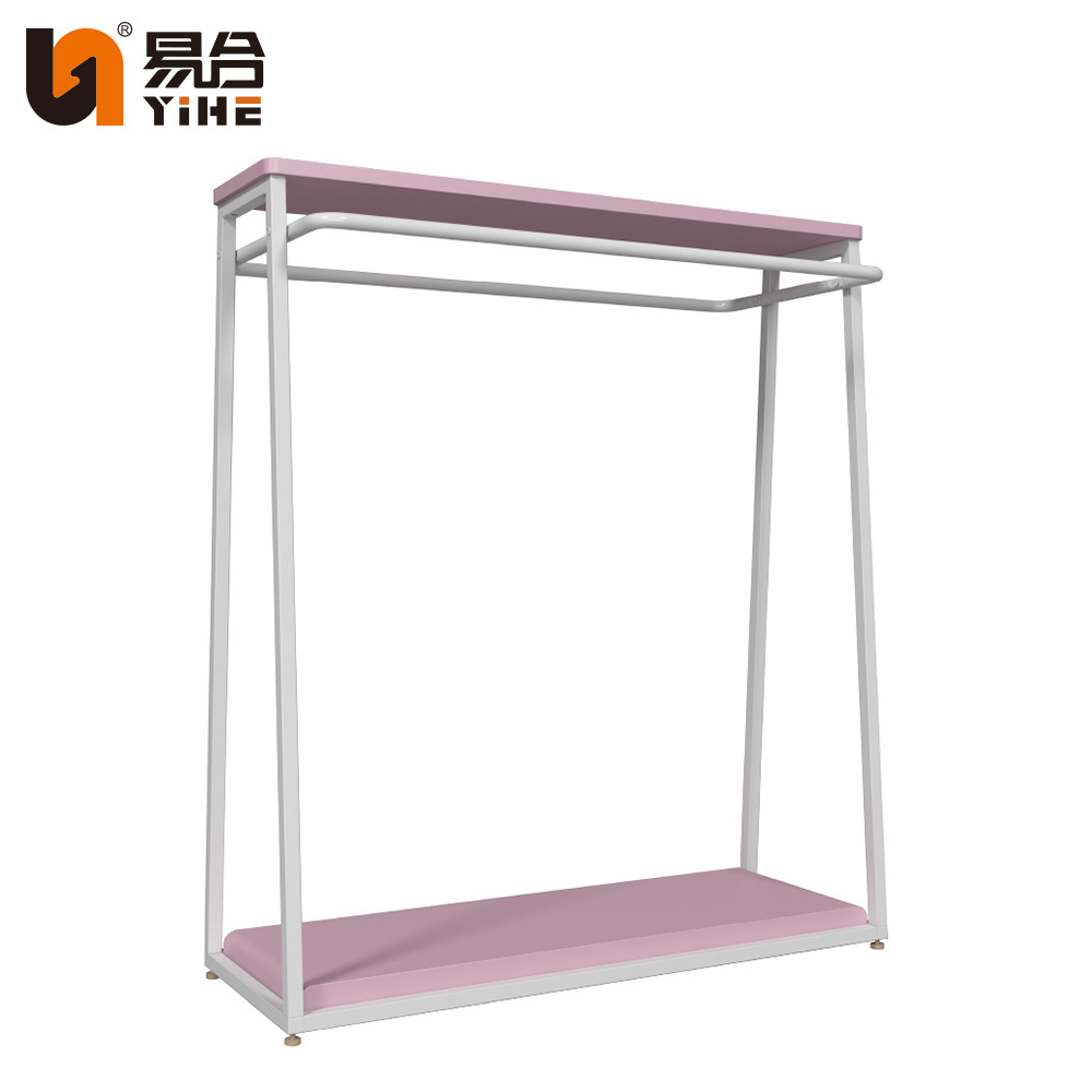 Children Clothing Display Rack For Shoe,Metal Hanger 2 Tier Kids Clothes Floor Standing Garment Stand