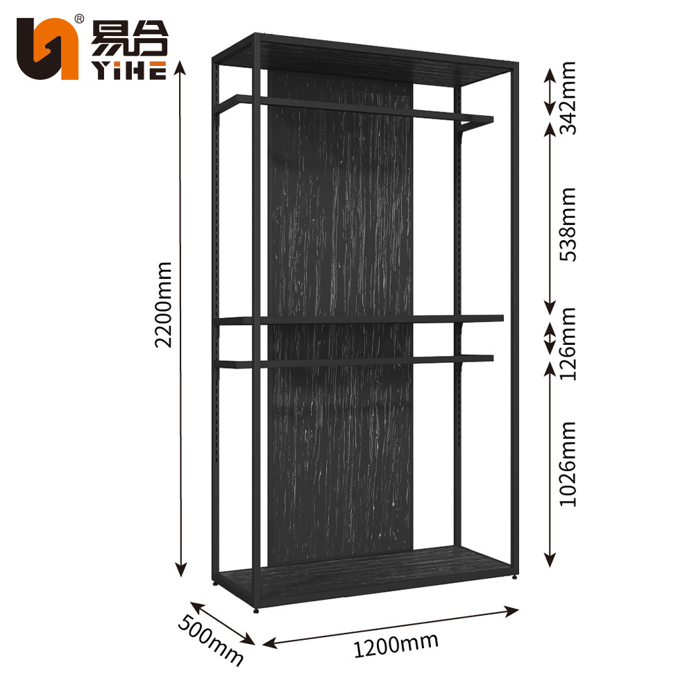 Stainless Steel  Industrial Pipe Clothes Rack Retail Clothes Shop Furniture Modern Design Metal Clothing Display Rack