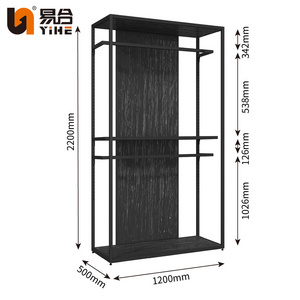 Stainless Steel  Industrial Pipe Clothes Rack Retail Clothes Shop Furniture Modern Design Metal Clothing Display Rack