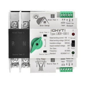 NEW type Din Rail Automatic Transfer Switch for Solar Power 2P 4P 100A AC220V MINI ATS PV System Power to City Power