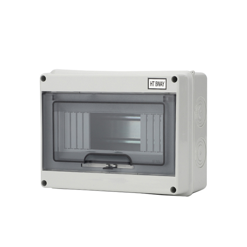 HT 2/5/8/12/15/18/24WAY Outdoor Waterproof IP65 PC Plastic Electrical Junction Box MCB Switch Panel Mounted Distribution Box