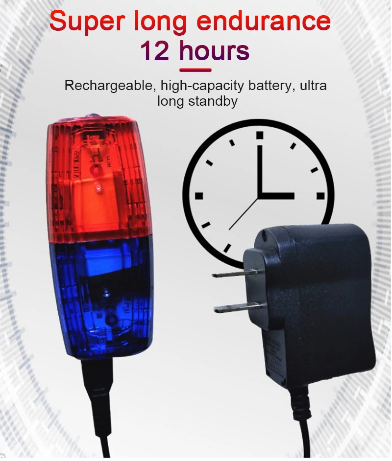 Red Blue led shoulder light Outdoor rescue USB Rechargeable warning light Emergency multi-functional shoulder light