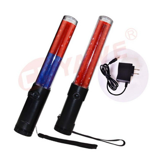 Multifunctional Charging safety Warning light traffic baton handheld led traffic signal light batons with buckle