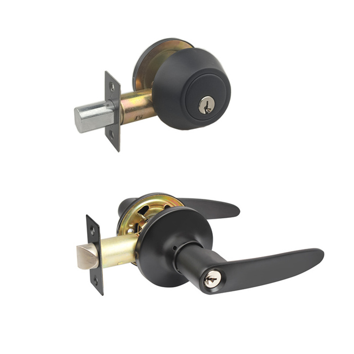 Zhongshan Wooden Door Handle Lock Plus Deadbolt Combination Pack Of Black Interior Door Levers