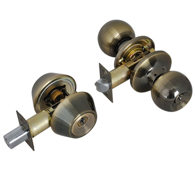 Factory OEM security antique brass  main entry door tulip knob plus deadbolt combination lock