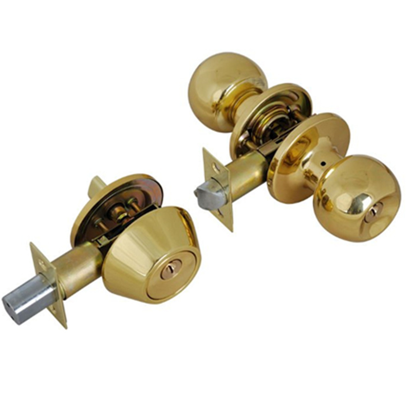 Factory OEM security antique brass  main entry door tulip knob plus deadbolt combination lock