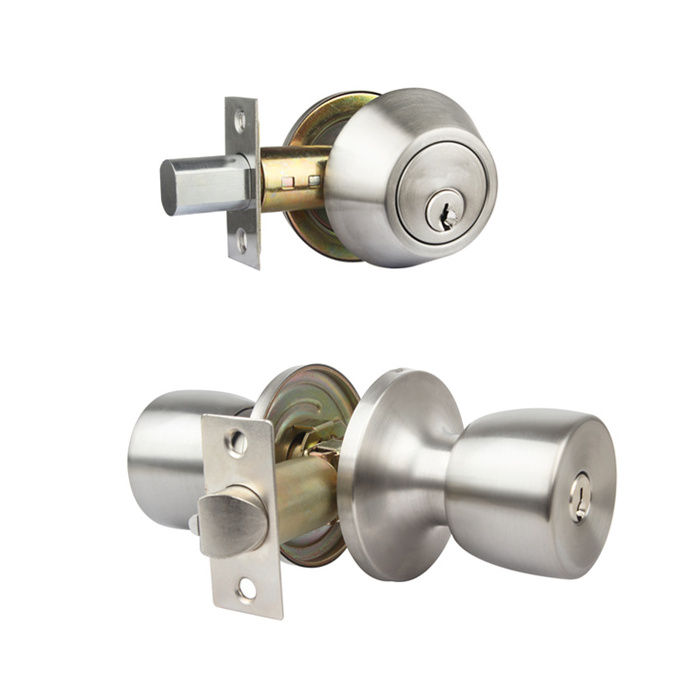 Factory OEM security antique brass  main entry door tulip knob plus deadbolt combination lock