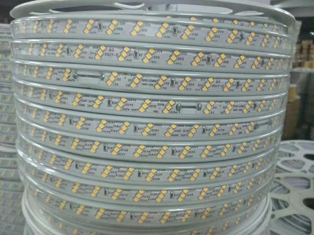 Waterproof Led strip light 220V 2835 SMD 120Leds/m Three Row flexible tape light