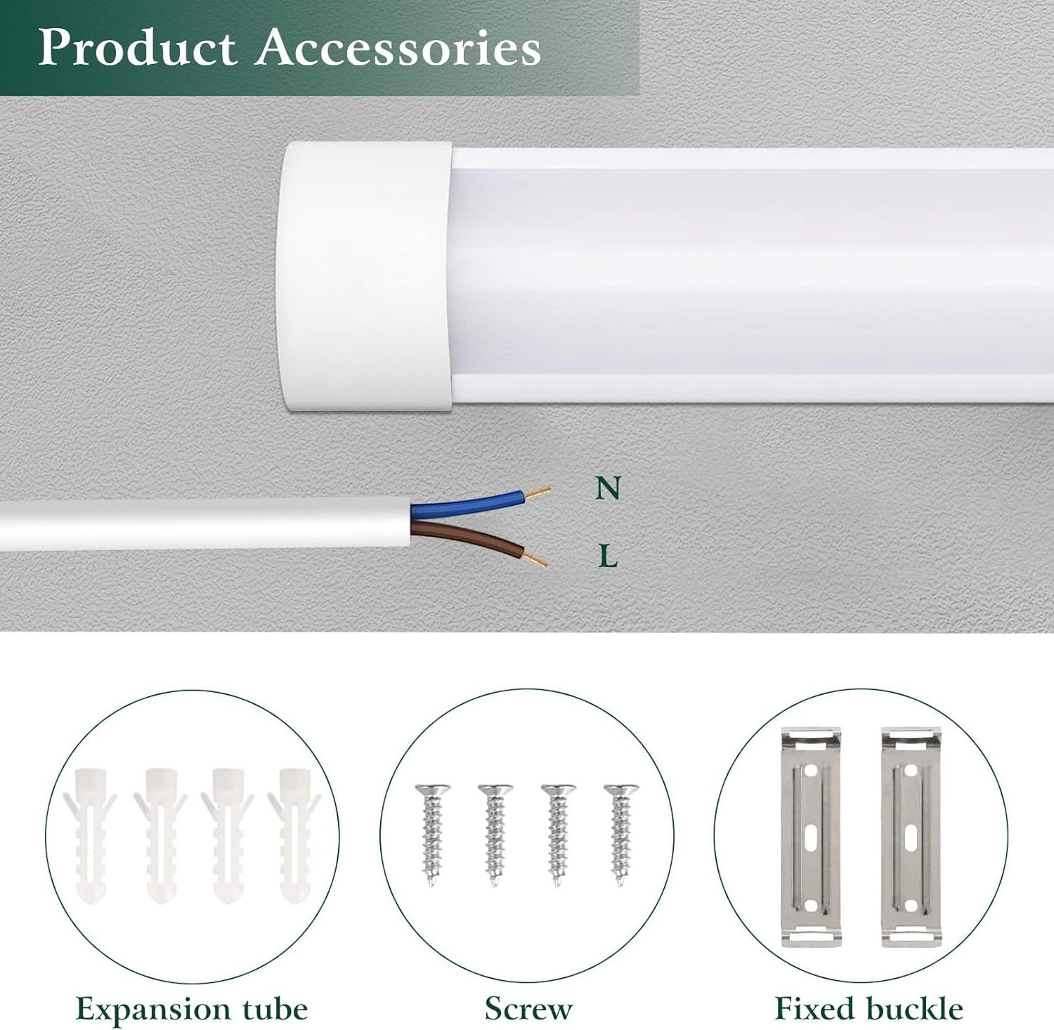 LED Batten Light, 30W, Day Light 4000K, IP20, LED Ceiling Light Fixture for Garage, Shop,  Office,