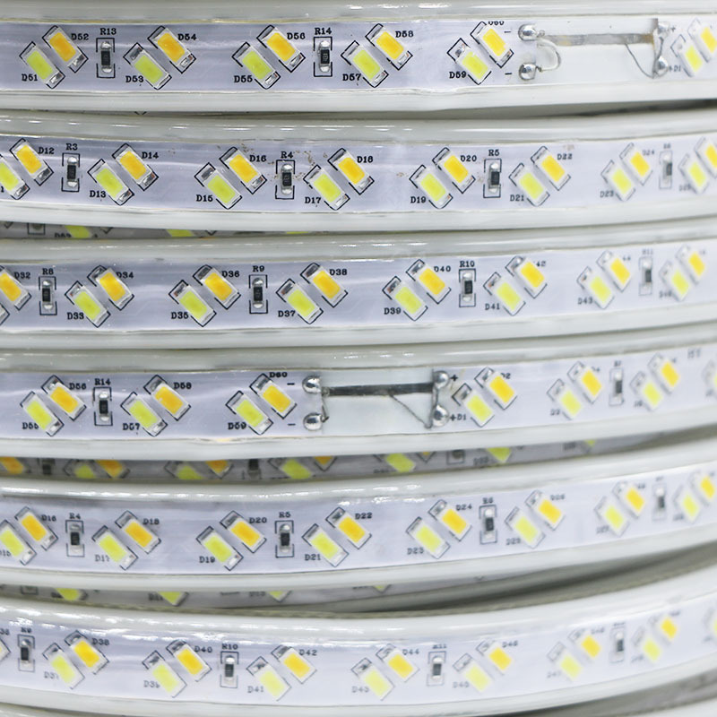 White & Warm white 120leds/m 220V 5730 Color Dual white Dimmable Flexible Tape Light LED Strip light