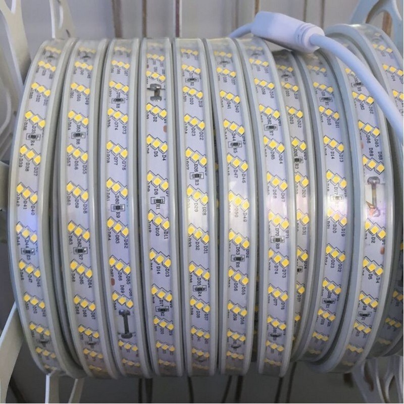 Waterproof Led strip light 220V 2835 SMD 120Leds/m Three Row flexible tape light