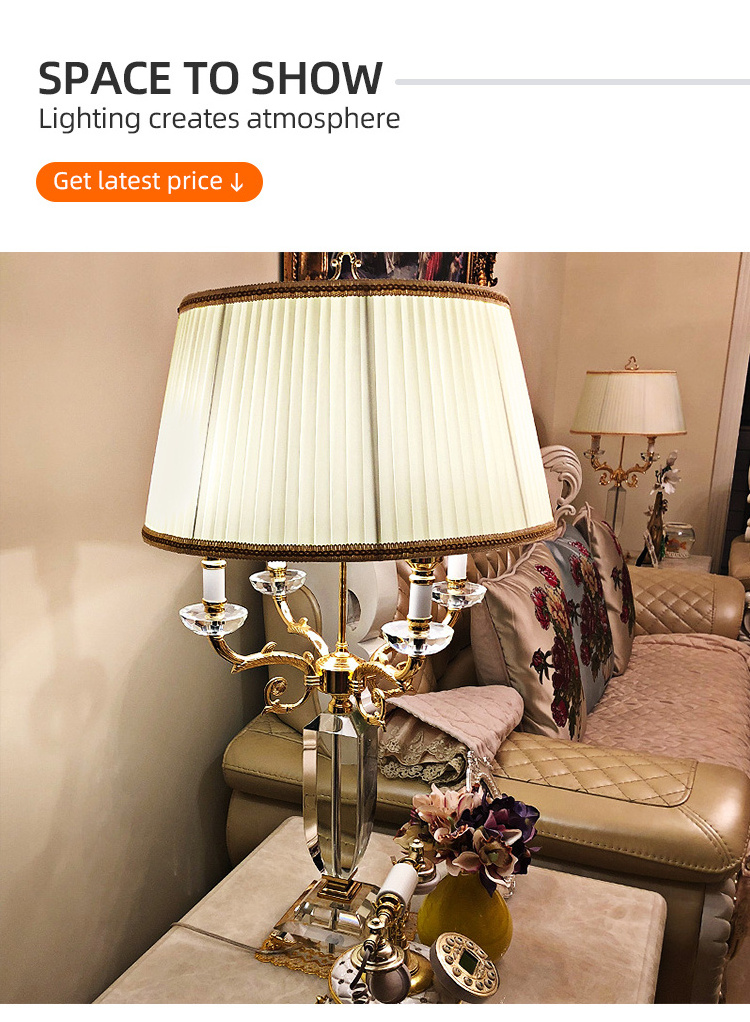 modern led desk lamparas design decoration bedroom bedside night light home goods candelabra crystal luxury table lamp