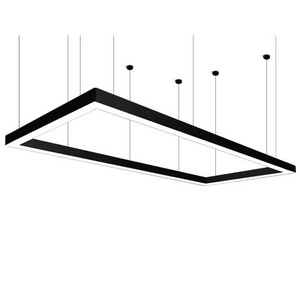 classic aluminum indoor office ceiling lamps led hanging modern rectangular simple chandelier