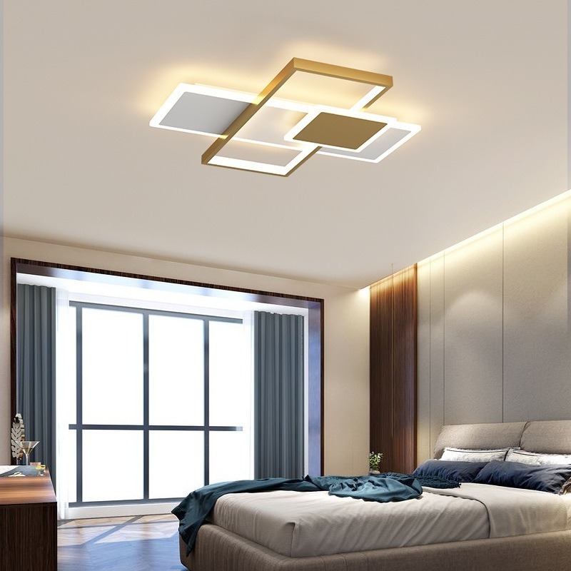 Residential pop flush mounted dimmable decorative acrylic kitchen bedroom living room modern led lamp gold ceiling light