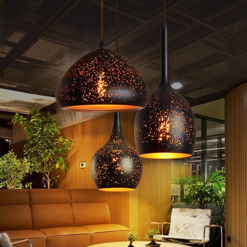 modern hanging home decorative restaurant bar cafe bedroom kitchen metal led industrial black pendant light