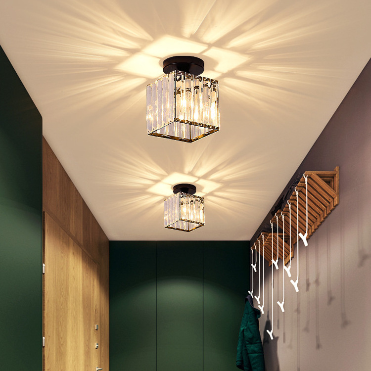 corridor balcony simple luxury personality entrance hallway aisle led lamp crystal ceiling light