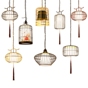 modern industrial hanging home decorative restaurant bar cafe bedroom kitchen metal led lantern cage pendant light