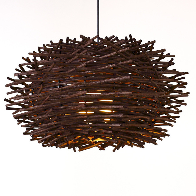 Hot selling contemporary hotel home decor fixtures ceiling rustic restaurant ball chandelier rattan pendant light