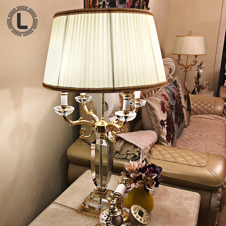 modern led desk lamparas design decoration bedroom bedside night light home goods candelabra crystal luxury table lamp