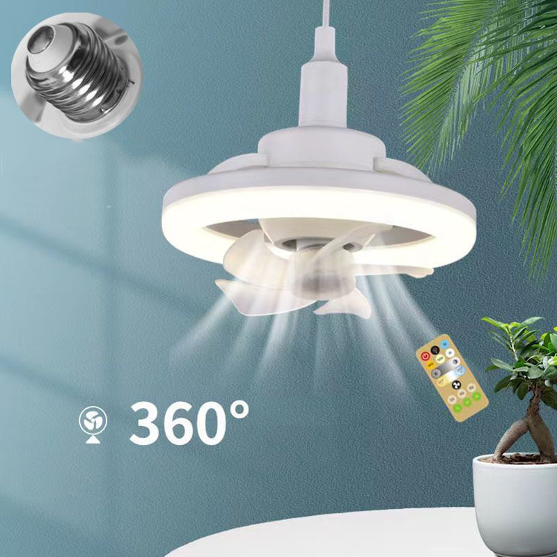 Ceiling Led Fan Light Moving Head Intelligent Dimming E27 Fan Bulb Home Decor 360 Rotating Remote Control Modern Ceiling Fan