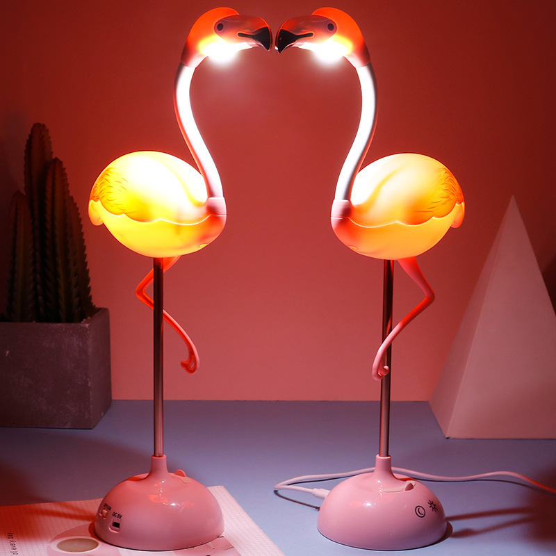 creativity lovely warm and romantic sleeping study flamingos multi-function lighting led night light table lamps