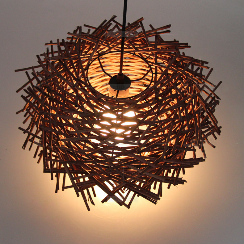 Hot selling contemporary hotel home decor fixtures ceiling rustic restaurant ball chandelier rattan pendant light