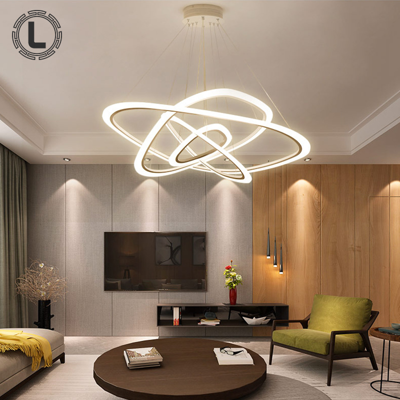 round geometric hotel metal chandelier dining designer nordic kitchen linear pendant hanging light