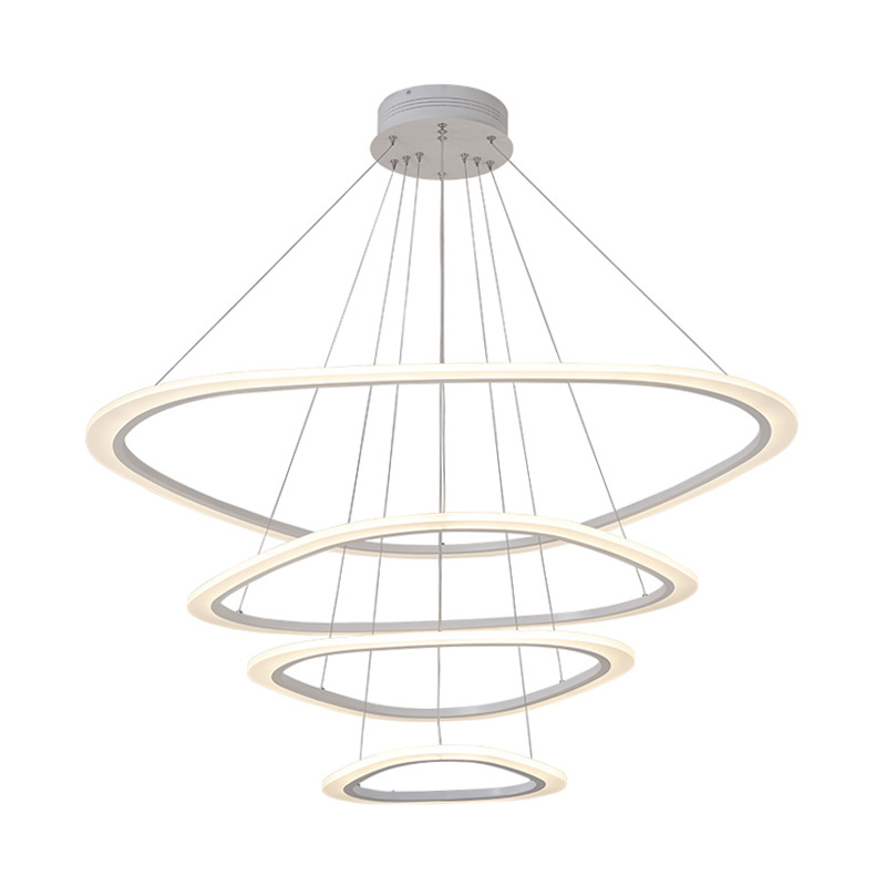 round geometric hotel metal chandelier dining designer nordic kitchen linear pendant hanging light