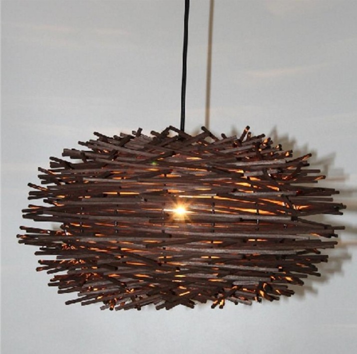 Hot selling contemporary hotel home decor fixtures ceiling rustic restaurant ball chandelier rattan pendant light