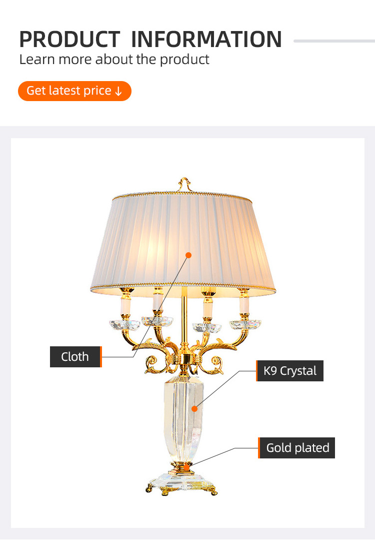 modern led desk lamparas design decoration bedroom bedside night light home goods candelabra crystal luxury table lamp