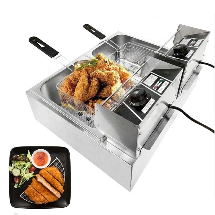 electric 2-tank fryer broasted chicken machine