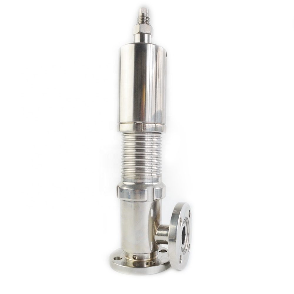 Sanitary high pressure safety air gas steam spring shut off relief valves