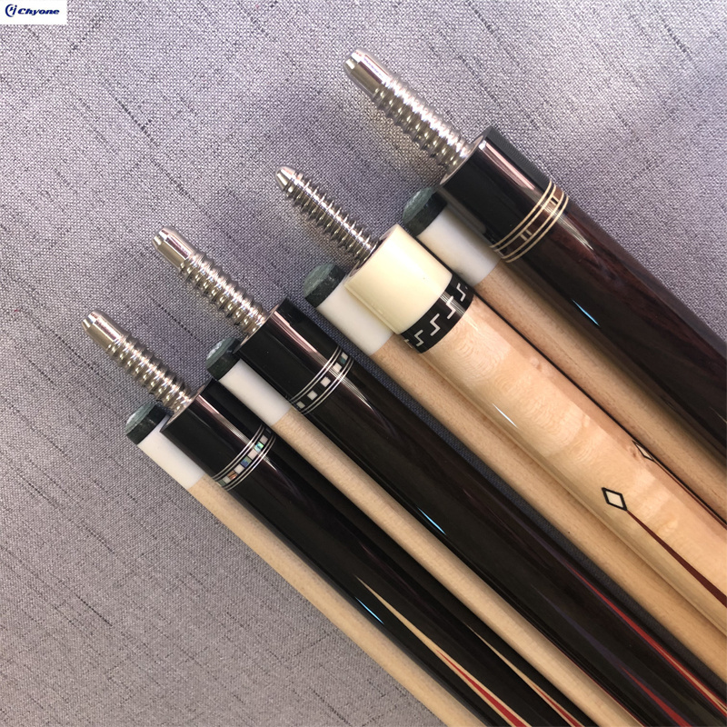 Ebony wood real abalone shell inlay lizard leather wrap 12pcs laminated shaft handmade billiard cue pool cue